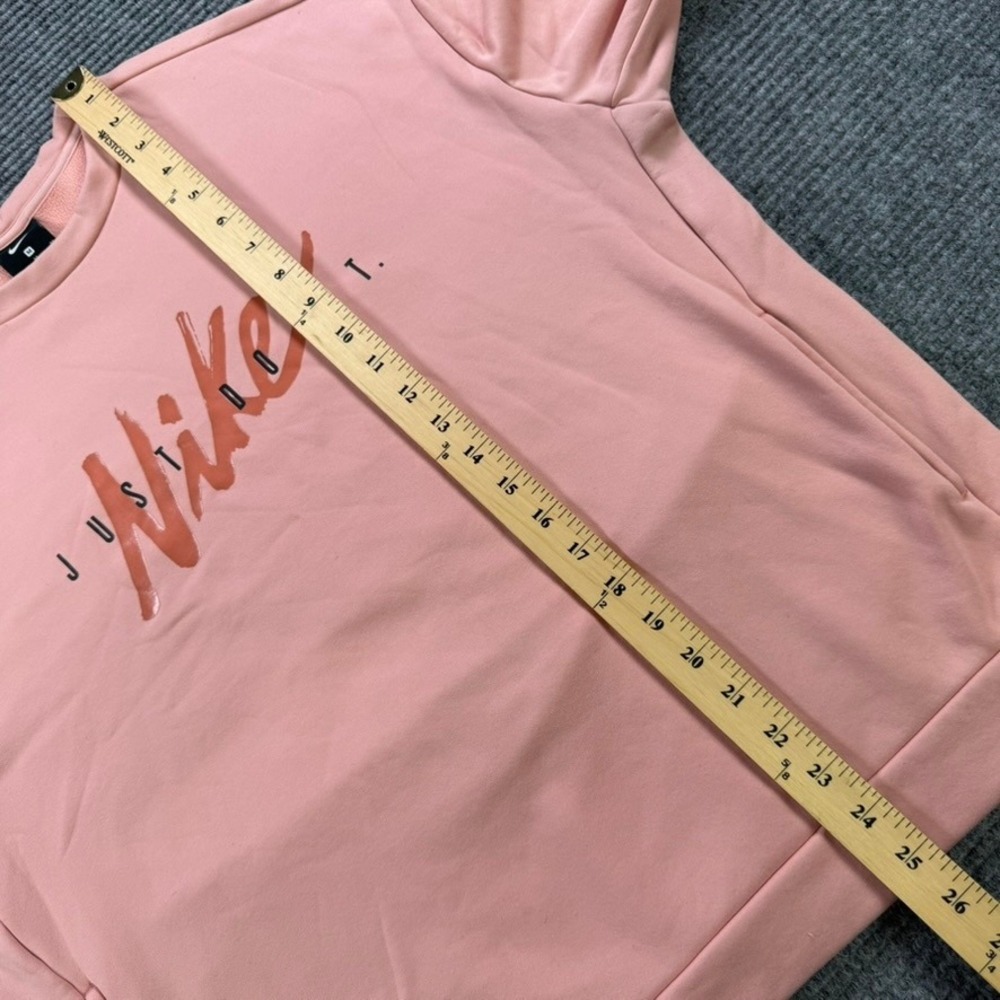 Nike Just Do It Crewneck‎ Sweatshirt Womens Medium Peach Pink Graphic Pullover - Picture 7 of 12